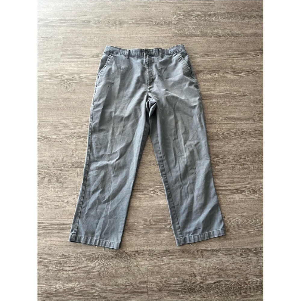 David Taylor Collection Straight Leg Chino Pants Mens 36X30 Gray Cotton Khaki